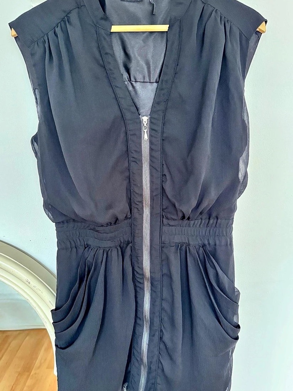 GUESS zippered mini dress with pockets Black Size 11